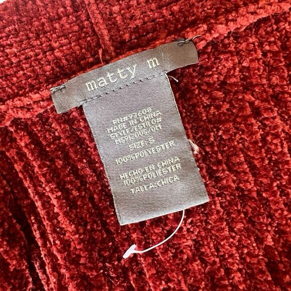 Matty M Chenille Open Front Cardigan | Women’s Small | Rust Red - Picture 7 of 7